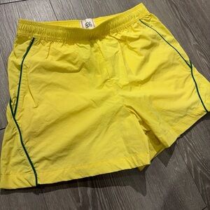 Urban Outfitters Yellow Athletic Shorts with Green Accents